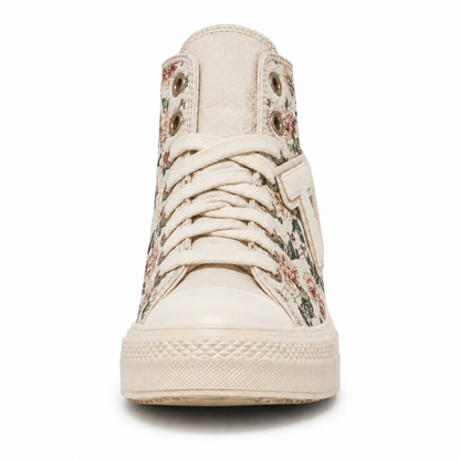 CREAM LTN Floral Hightop