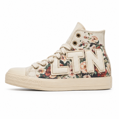 CREAM LTN Floral Hightop