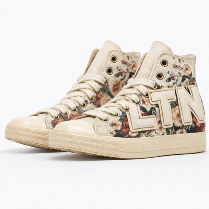 CREAM LTN Floral Hightop